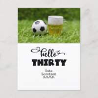 Soccer 30e carte d'anniversaire avec des boules su