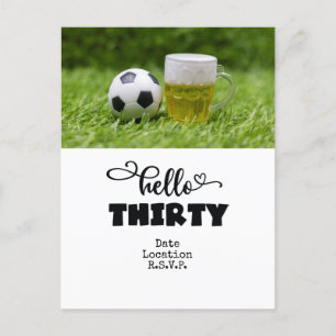 Postale Soccer 30e carte d'anniversaire avec des boules su
