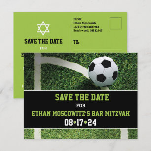 Postale Soccer Bar Mitzvah Enregistrer la carte Date