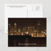 Postale Soirée dans le centre-ville de Seattle Carte posta (Devant / Derrière)