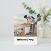 Postale Soirée de nettoyage de plage avec carte d'invitati (Debout devant)