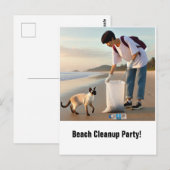 Postale Soirée de nettoyage de plage avec carte d'invitati (Devant / Derrière)