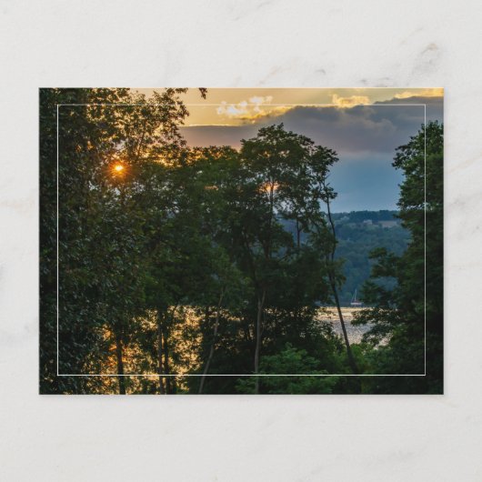 Postale Soirée d'été de la rivière Hudson avec carte posta (Devant)