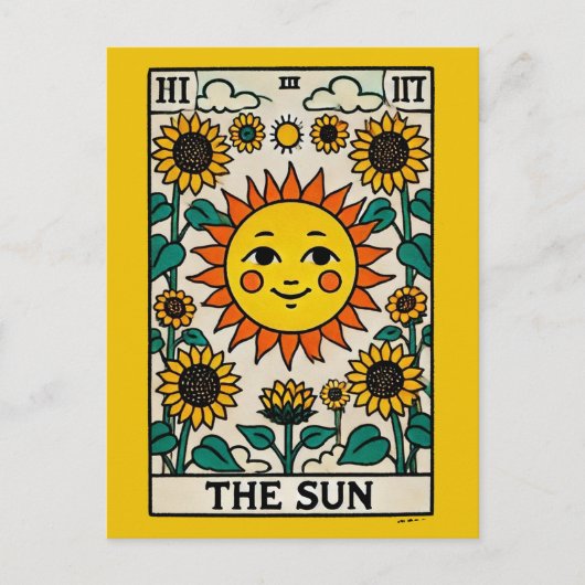 Postale Soleil de la carte Sun Tarot (Devant)