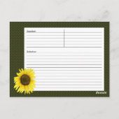 Postale Soleil sur une carte de recette de bâton (Dos)
