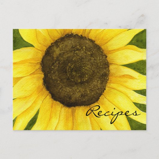 Postale Soleil sur une carte de recette de bâton (Devant)