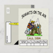 Postale Sommets Sur La Carte QSL Ham Randonnée Cartoon Air (Devant / Derrière)