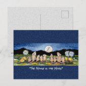 Postale Souris dans la lune Aquarelle Whimsical Carte post (Devant / Derrière)