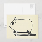 Postale Souris sur un skateboard Fun Salutations Carte Ann (Devant / Derrière)