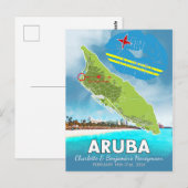 Postale Souvenir de vacances de lune de miel Carte de l'îl (Devant / Derrière)