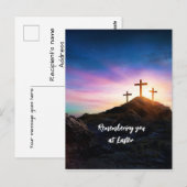 Postale Souvenir de vous à Pâques texte modifiable Carte p (Devant / Derrière)