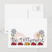 Postale Soyez différentes coccinelles avec la carte (Devant / Derrière)