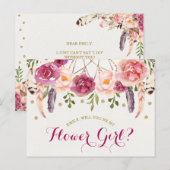 Postale Soyez ma fille Fleur Rustique Boho Floral Carte de (Devant / Derrière)