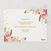 Postale Soyez ma fille Fleur Rustique Boho Floral Carte de (Dos)