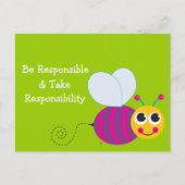 Postale Soyez responsable Carte Bee (Devant)