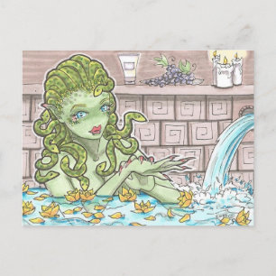 Postale Spa Snakes Hot Tub Medusa Imaginaire Art Carte pos