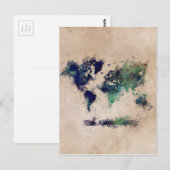 Postale splash de carte du monde (Devant / Derrière)