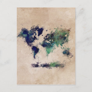 Postale splash de carte du monde