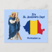 Postale St. André et carte de Roumanie sous forme de drape (Devant)