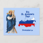 Postale St. Andrew avec la carte du drapeau de la Russie F (Devant)