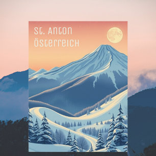 Postale St. Anton Autriche Europe vacances ski Carte posta