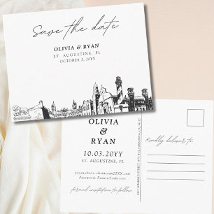 Postale St. Augustine Enregistrer la date Mariage de carte
