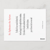 Postale St. Ephraïm, la carte de prière syrienne (Dos)