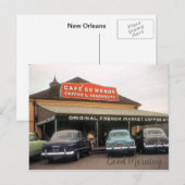 Postale Stand à café, La Nouvelle-Orléans, carte de texte  (Devant / Derrière)
