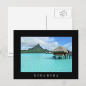 Postale Station balnéaire sur Bora Bora carte frontière no (Devant / Derrière)