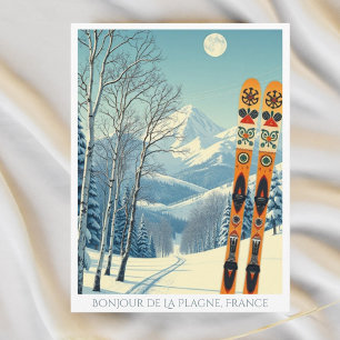 Postale Station de ski La Plagne France Rétro Carte postal