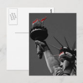 Postale Statue de la Liberté Gris Rouge Pop Art Carte post (Devant / Derrière)