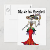 Postale Steampunk Catrina / Carte Dia de los Muertos (Devant / Derrière)