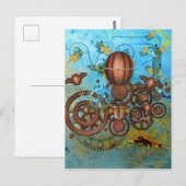 Postale Steampunk Gears Collections Aqua Copper Carte post (Devant / Derrière)