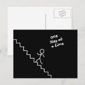 Postale Stick man sur l'escalier "une marche..." carte pos (Devant / Derrière)