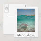 Postale Stingray sous l'eau, Bora Bora carte verticale (Devant / Derrière)