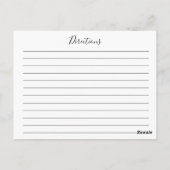 Postale Stock de la carte de recettes de cuisine (Dos)