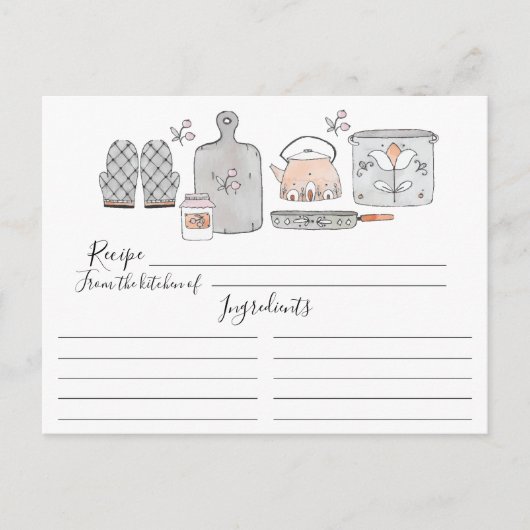 Postale Stock de la carte de recettes de cuisine (Devant)