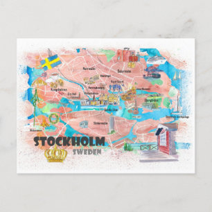 Postale Stockholm Suède Carte illustrée