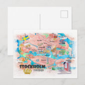 Postale Stockholm Suède Carte illustrée (Devant / Derrière)