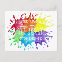 Stonehenge, éclaboussures de peinture Carte postal