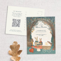 Storybook Woodland Friends Baby shower Carte posta