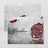 Postale Style tatouage Muerte Crâne et parfums Carte de no (Devant / Derrière)