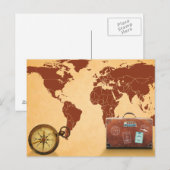 Postale Style vintage, Carte du monde Imprimer (Devant / Derrière)