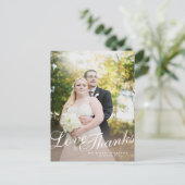 Postale Stylish Light Modern Script Love Thanks Carte post (Debout devant)