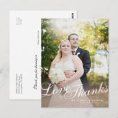 Postale Stylish Light Modern Script Love Thanks Carte post (Devant / Derrière)
