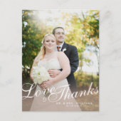 Postale Stylish Light Modern Script Love Thanks Carte post (Devant)