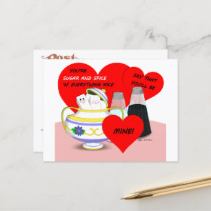Postale Sucre et Épices - Art de carte de la Saint-Valenti