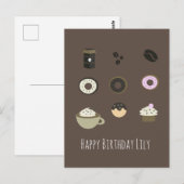 Postale Sucres de café Bonne carte de nom d'anniversaire (Devant / Derrière)