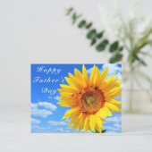 Postale Sunflower et abeilles sur la carte de Fête des pèr (Debout devant)