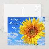 Postale Sunflower et abeilles sur la carte de Fête des pèr (Devant / Derrière)